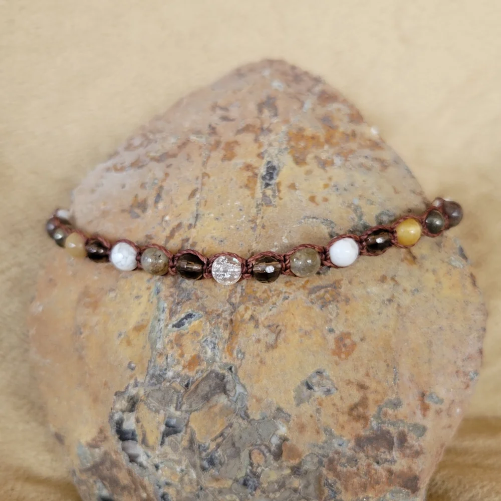 🤎🤍💛 Smoky quartz, labradorite and tigers eye bracelet - Picture 3 of 5